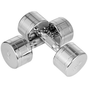 HOMCOM Kurzhantel-Set mit gerändeltem Griff silber 24L x 9B x 9Hcm