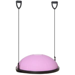 HOMCOM Balanceball mit Gummiseil violett 64L x 64B x 20H cm