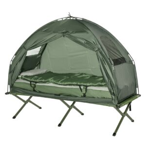 Outsunny Campingbett 4 in 1 Set dunkelgrün 193 x 78 x 118 cm