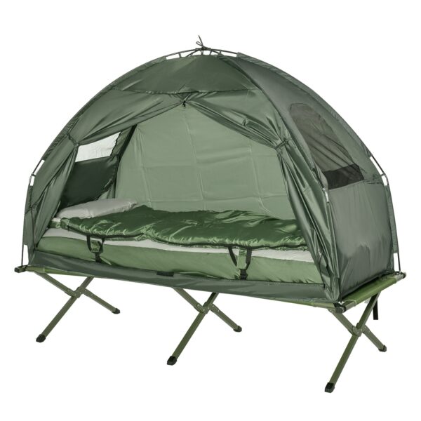 Outsunny Campingbett 4 in 1 Set dunkelgrün 193 x 78 x 118 cm