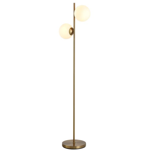 HOMCOM Stehlampe mit 2 Lampenschirmen gold