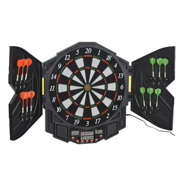 HOMCOM Elektronische Dartscheibe inklusive 12 Pfeile schwarz