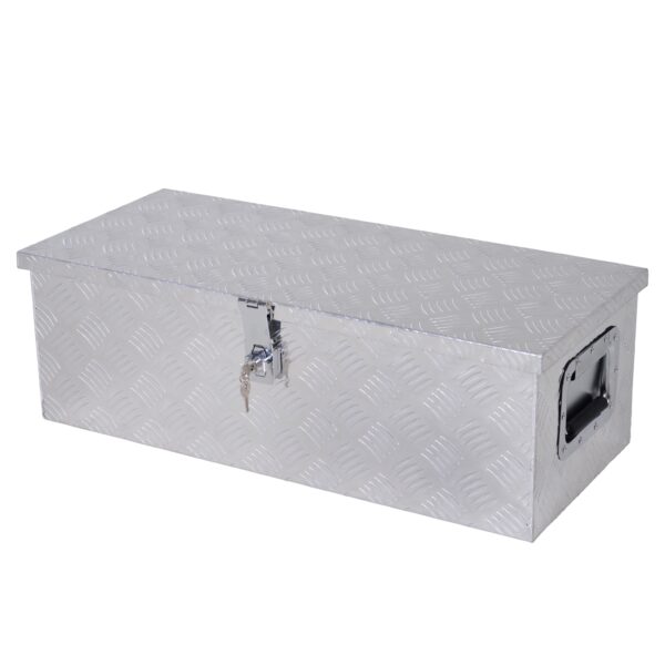 HOMCOM Werkzeugkasten abschließbar silber 76 x 33 x 25 cm (LxBxH)