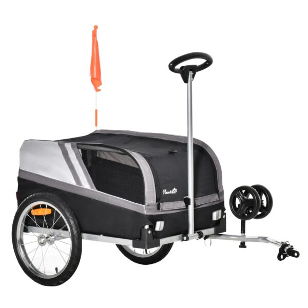 PawHut Hundeanhänger 2 in 1 Trolley 130L x 64B x 92H cm