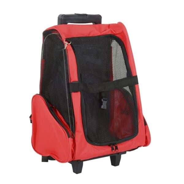 PawHut 2 in 1 Hundetasche als Trolley oder Rucksack verwendbar rot-schwarz 35 x 27 x 49 cm (LxBxH)