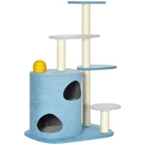 PawHut Kratzbaum mit Spielball blau 87L x 60B x 122H cm