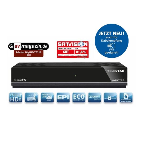 TELESTAR digiHD TT 5 IR DVB-T2 und DVB-C HDTV-Receiver