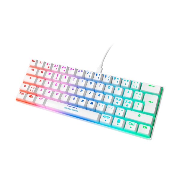 Deltaco Mechanische Mini Gaming Tastatur 62 Tasten LED RGB Beleuchtung