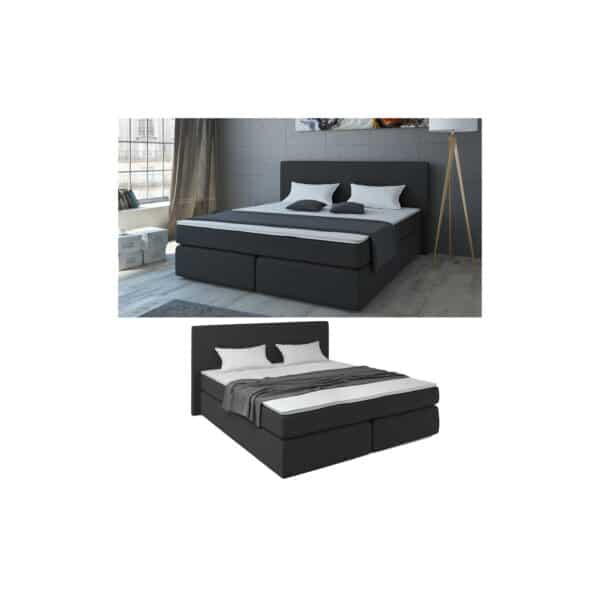 VitaliSpa Boxspringbett Doppelbett Polsterbett 140x200 Komfortschaum Topper