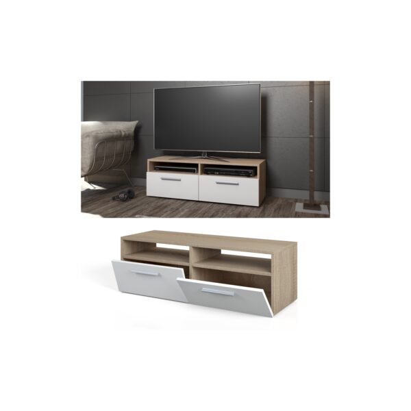 Vicco Lowboard Diego Fernsehschrank Sideboard TV Fernsehtisch Sonoma Weiß