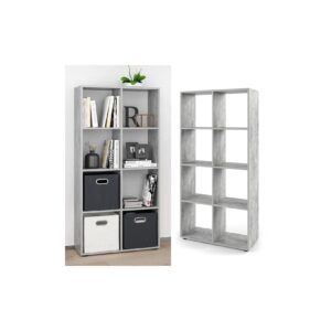 VICCO Raumteiler SCUTUM 8 Fächer Grau Beton - Bücherregal Standregal Wandregal