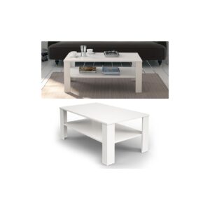 VICCO Couchtisch Weiß 100 x 60 cm - Wohnzimmertisch Beistelltisch Holztisch