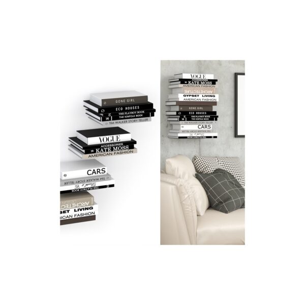 VICCO Unsichtbares Bücherregal GHOST 4er Set Wandregal Regal Metall Buchregal