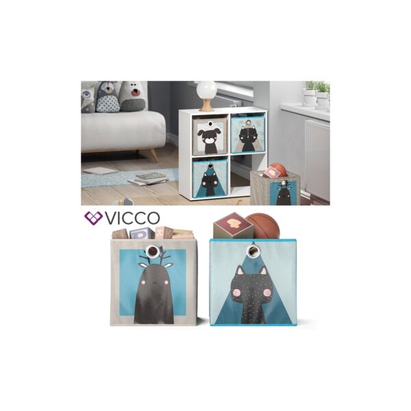 VICCO 2er Set Faltbox 30x30 cm Kinder Faltkiste Aufbewahrungsbox Regalkorb