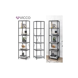 VICCO Loft Standregal Fyrk Bücherregal Wandregal Beton Regal 174x40x40 cm