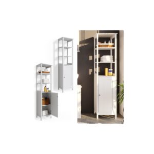 Vicco Badschrank Bianco Hochschrank 160x40x32cm Badregal Badmöbel weiß Holz Badezimmerschrank im Landhausstil