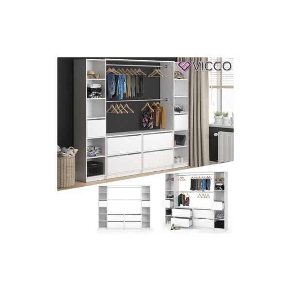 VICCO Kleiderschrank GUEST XXXL offen begehbar Regal Kleiderständer Schrank