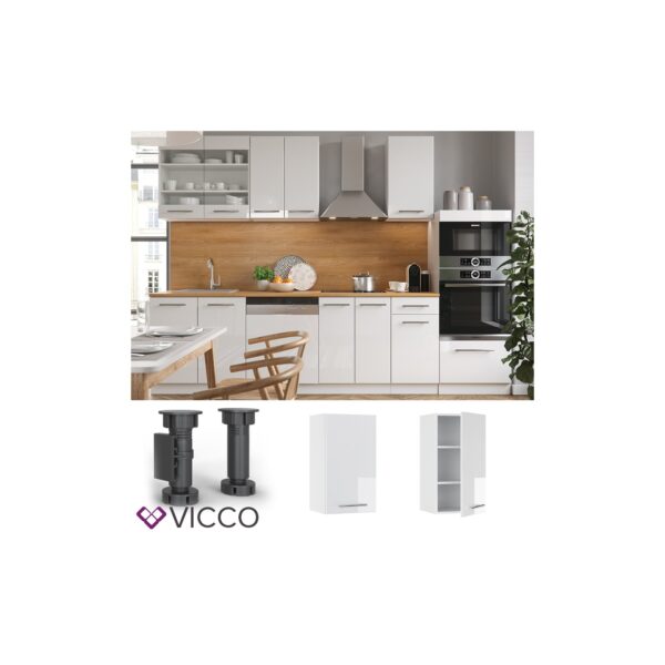 VICCO Hängeschrank 40 cm Weiß Küchenzeile Unterschrank Fame