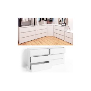 VICCO Kommode RUBEN Weiß 6 Schubladen 160 cm Sideboard Mehrzweckschrank Schrank