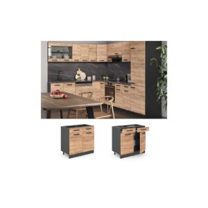 VICCO Küchenschrank Unterschrank Schubunterschrank 80 cm R-Line Anthrazit