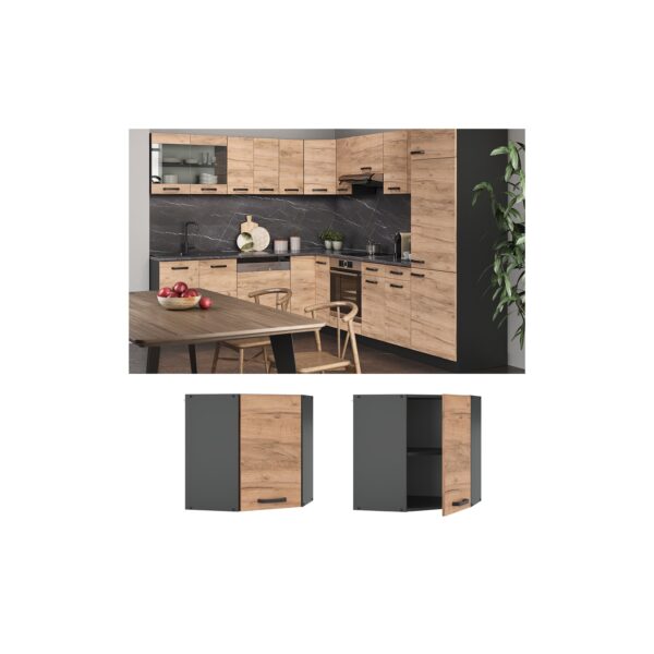 VICCO Küchenschrank Hängeschrank Eckhängeschrank 57 cm R-Line Anthrazit