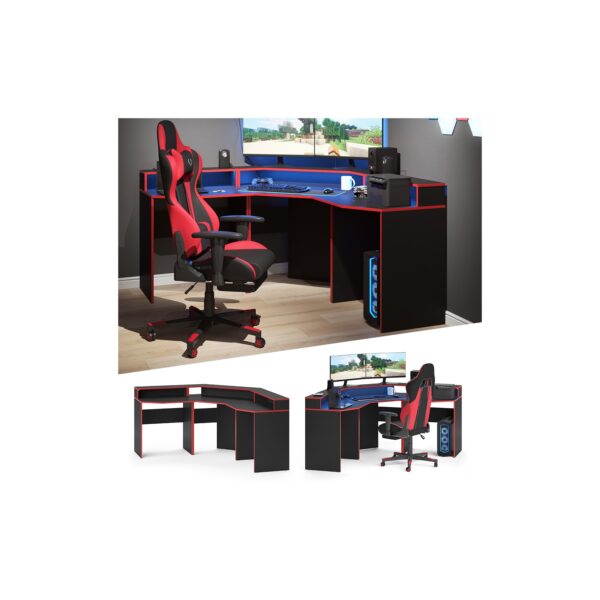 Vicco Gaming Desk Eckschreibtisch Kron Schreibtisch Gamer PC Tisch Computertisch