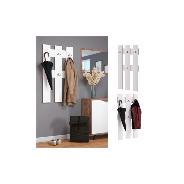 Vicco Wandgarderobe Aufbewahrung Kleiderhaken Grande Weiß Flurgarderobe 65x115cm