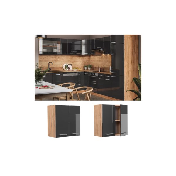 Vicco Hängeschrank Küchenschrank Küchenzeile R-Line 60 cm Goldkraft Anthrazit