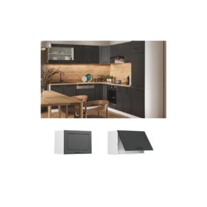 Vicco Hängeschrank Küchenschrank Küchenzeile Landhaus R-Line 60 cm flach Weiß-Anthrazit