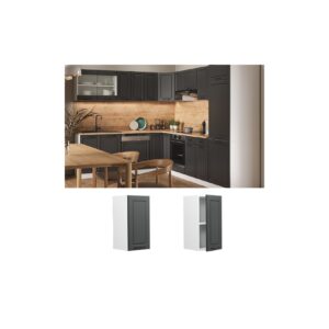 Vicco Hängeschrank Küchenschrank Küchenzeile Landhaus R-Line 30 cm Weiß-Anthrazit