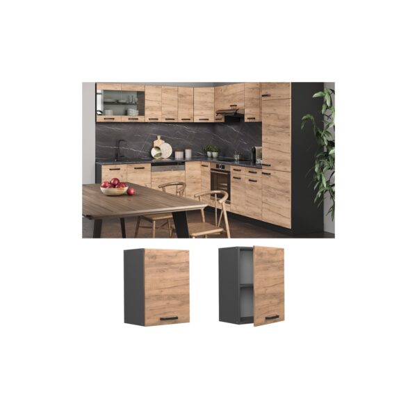 Vicco Hängeschrank Küchenschrank Küchenzeile R-Line 45 cm Anthrazit Eiche Tür Fächer