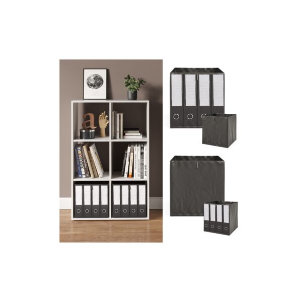 Vicco Raumteiler Würfelregal Standregal Weiß Faltbox Wohnzimmer Regal 70x110 cm modern Ablage 6 Fächer Dekoregal Ordnerregal Aufbewahrung