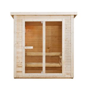 Artsauna Outdoor Sauna Varberg 200 x 160 cm mit 8 kW Ofen & Zubehör - Gartensauna für 4 Personen