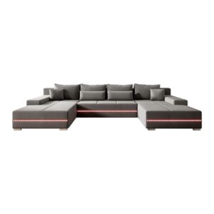 Juskys Sofa Malbun - Bequemes Wohnlandschaft mit Schlaffunktion