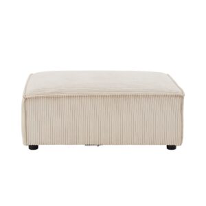 Juskys modulares Sofa Domas in Cord Beige - Ottomane - individuell kombinierbar