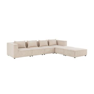 Juskys modulares Sofa Domas XXL - Couch Wohnzimmer - 2 Ottomanen