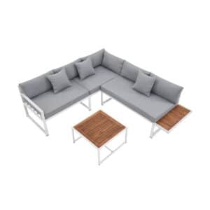 Juskys Gartenmöbel Lounge St. Tropez für 4 Personen - Set Tisch