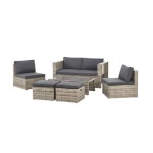 Juskys Polyrattan Gartenmöbel Set Salou - Outdoor Lounge für 6 Personen