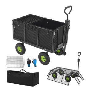 Juskys Metall Gartenwagen 550 kg belastbar - Luftreifen