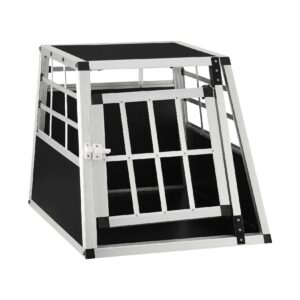 Juskys Alu Hundetransportbox M - 69×54×51 cm verschließbar & pflegeleicht - Hundebox für Hunde