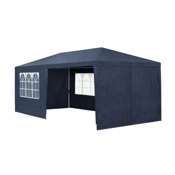 Juskys Partyzelt 3x6 m in Blau mit Dach & Seitenwänden – 18 m² Grundfläche – Sonnenschutz Outdoor