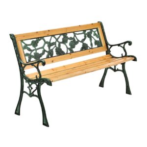 Juskys Gartenbank Venezia – 2-Sitzer Sitzbank mit Armlehnen & Rückenlehne – 122x54x73 cm