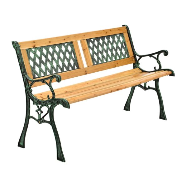 Juskys Gartenbank Sanremo – 2-Sitzer Sitzbank mit Armlehnen & Rückenlehne – 122x54x73 cm