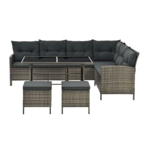 Juskys Gartenlounge Manacor grau - Sofa