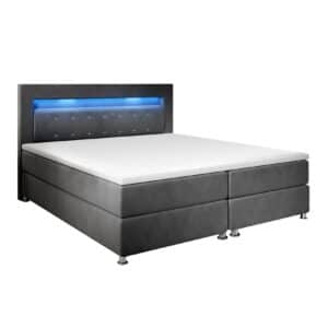 Juskys Boxspringbett Vancouver 180x200 cm - Bett mit LED