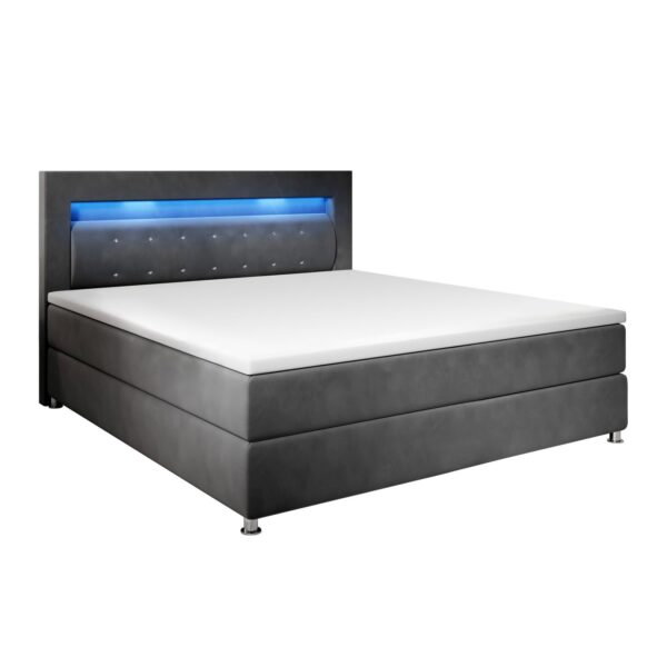 Juskys Boxspringbett Vancouver 120x200 cm - Bett mit LED