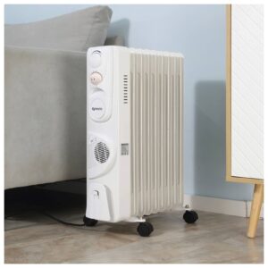 MutuTec Ölradiator / Elektroheizung 9 Rippen 2000W - Weiß