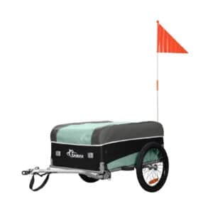 SAMAX Lastenanhänger / Fahrradanhänger für 40 Kg / 120 Liter in Türkis / Grau - Sport Edition