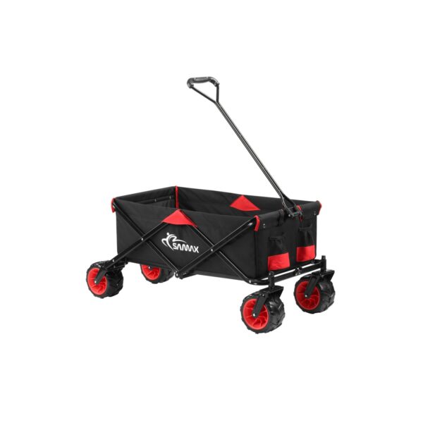 SAMAX Faltbarer Bollerwagen Offroad - Schwarz / Rot