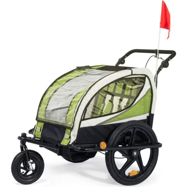 SAMAX 360° drehbarer Fahrradanhänger 2in1 Jogger - in Grün - Black Frame